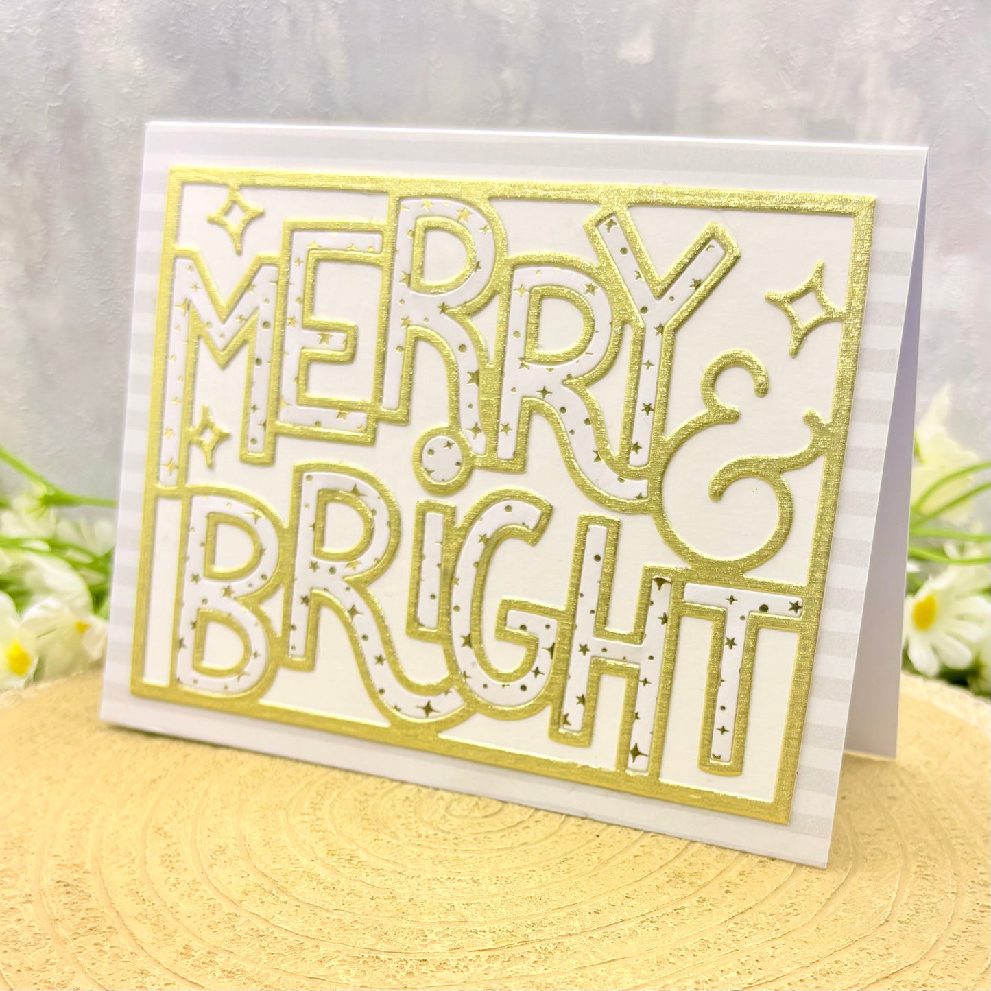 Merry & Bright Letters Handmade Christmas Card-1