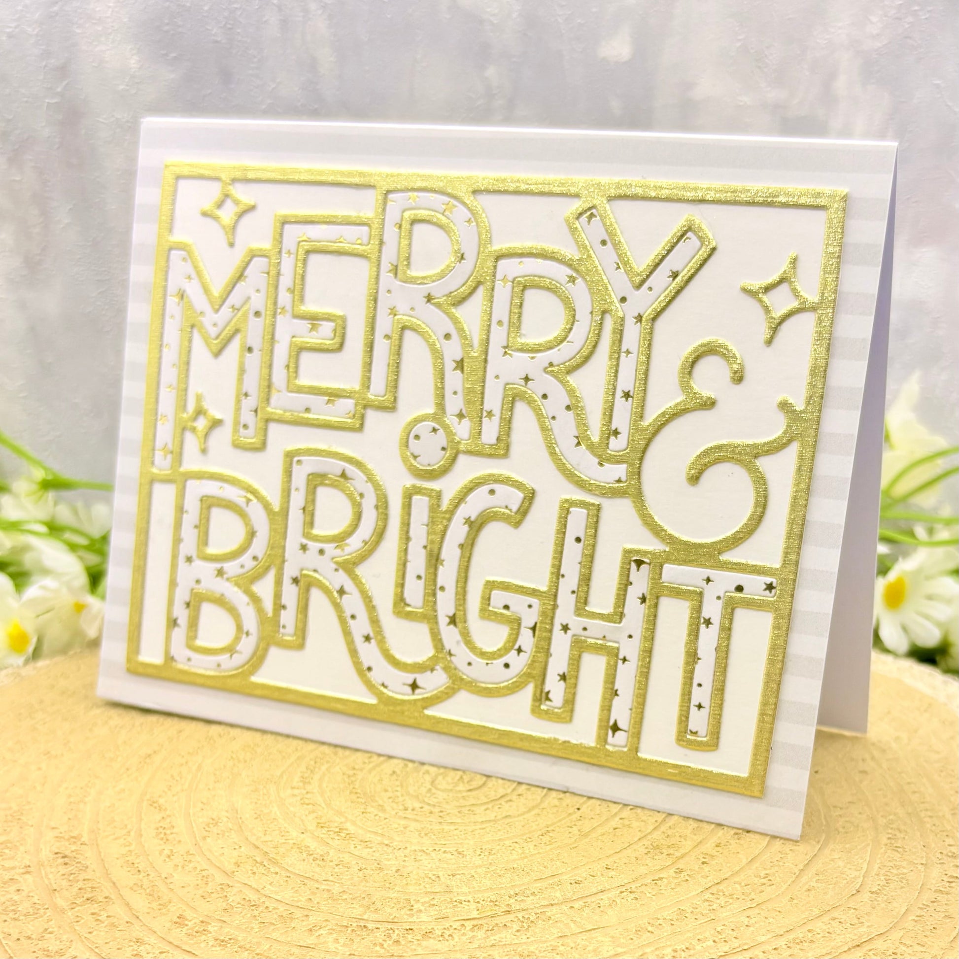 Merry & Bright Letters Handmade Christmas Card-1