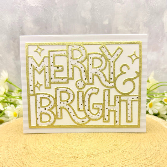 Merry & Bright Letters Handmade Christmas Card