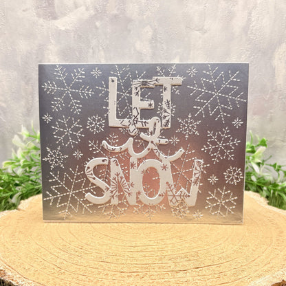 Metallic Silver Let It Snow Handmade Christmas Card