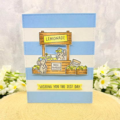 Mice Lemonade Stand Handmade Birthday Card