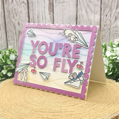 Mice Paper Planes You're So Fly Handmade Card-1