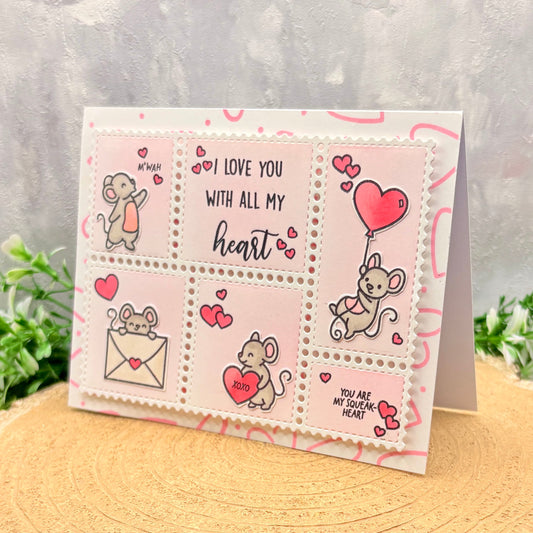 Mice Sending Love Handmade Valentine's Day Card-1