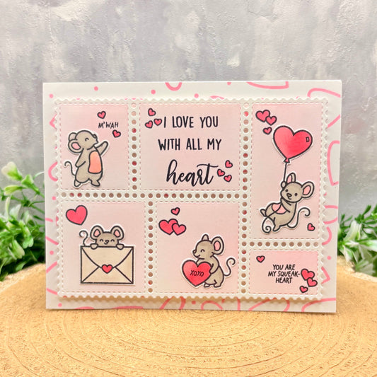 Mice Sending Love Handmade Valentine's Day Card