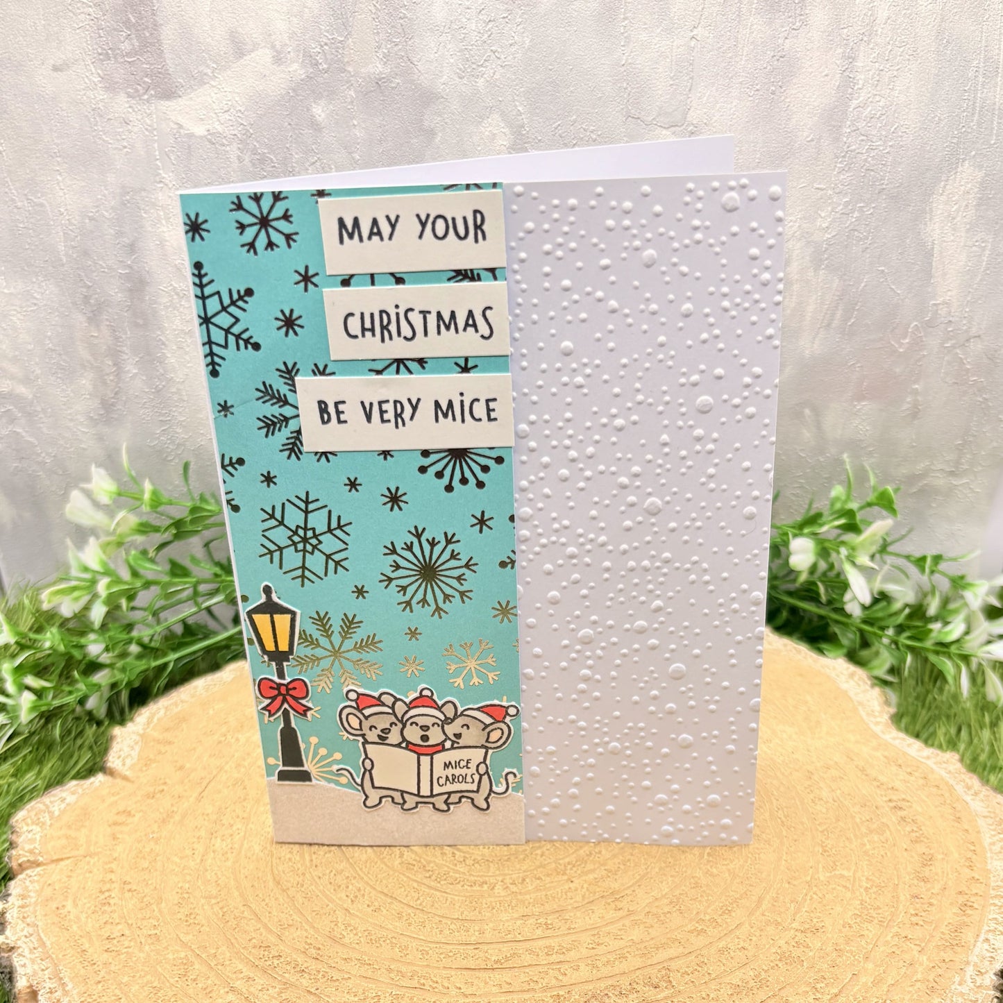 Mice Singing Carols Handmade Christmas Card-1
