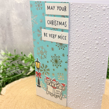 Mice Singing Carols Handmade Christmas Card-2