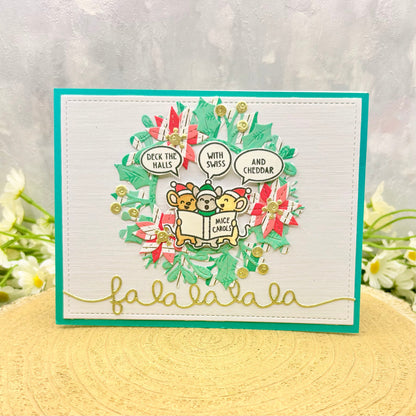 Mice Singing Carols Handmade Christmas Card