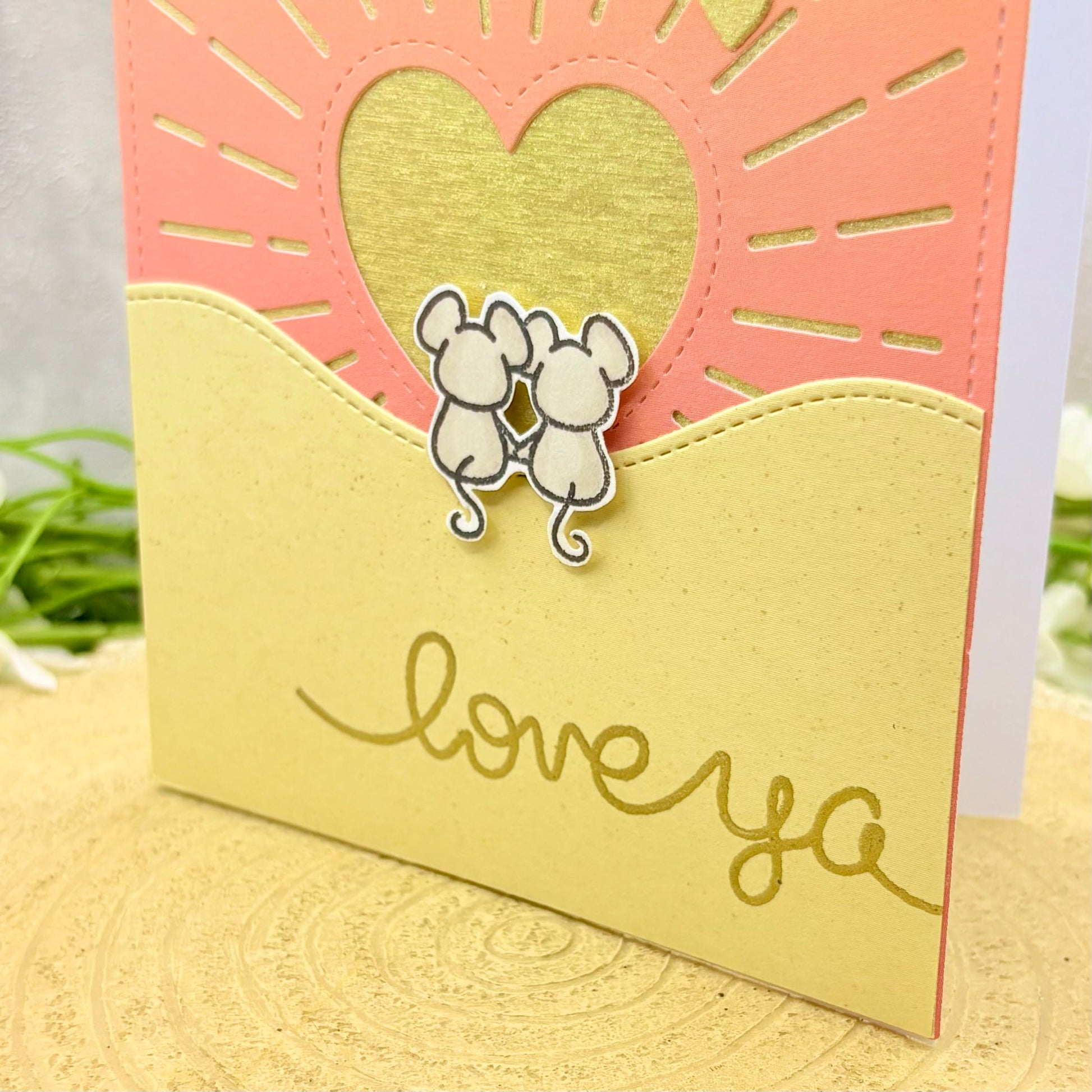 Mice Staring at Sunset Love Ya Handmade Card-2