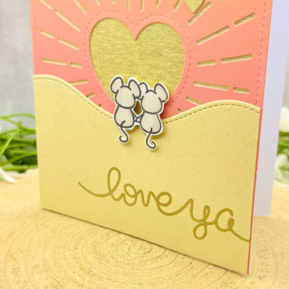 Mice Staring at Sunset Love Ya Handmade Card-2