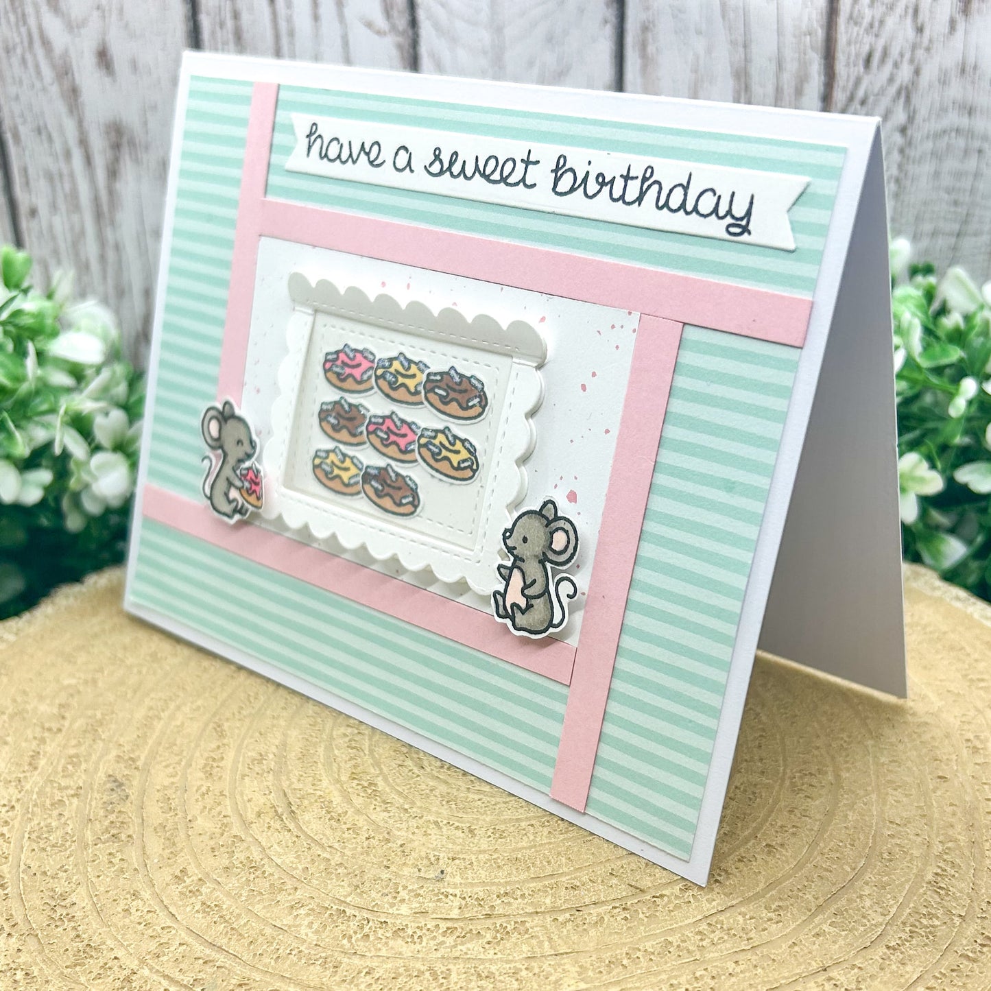 Mice & Donuts Handmade Birthday Card-1