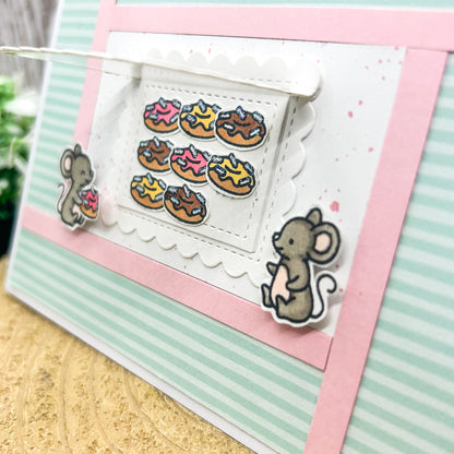 Mice & Donuts Handmade Birthday Card-2