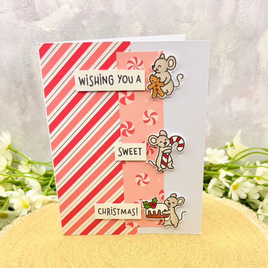 Mice & Sweet Treats Handmade Christmas Card-1
