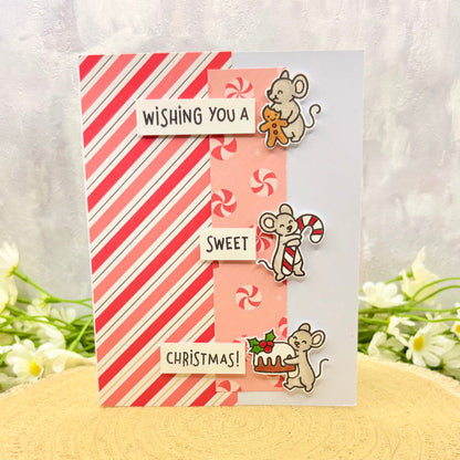 Mice & Sweet Treats Handmade Christmas Card