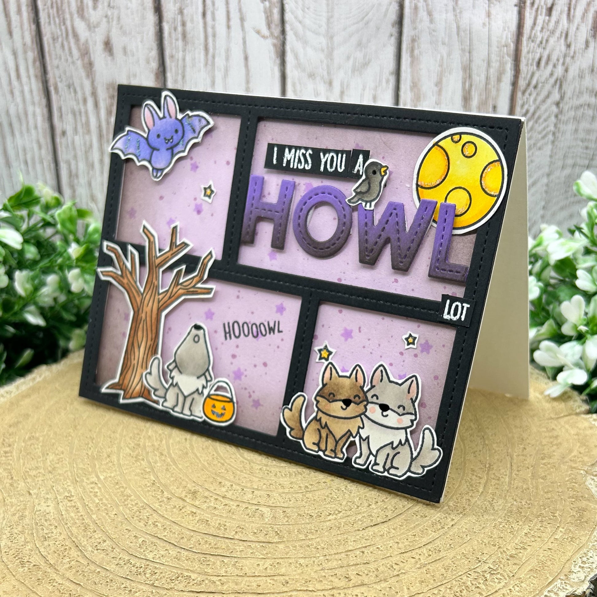 Miss You A Howl Lot Handmade Card-1