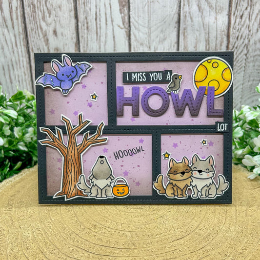 Miss You A Howl Lot Handmade Card