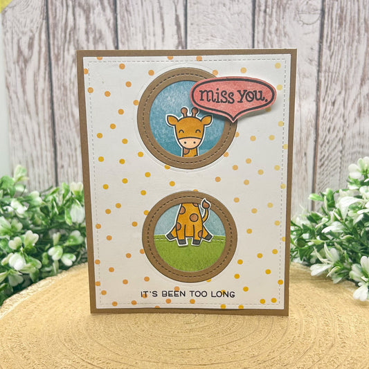 Miss You Funny Giraffe Pun Handmade Card