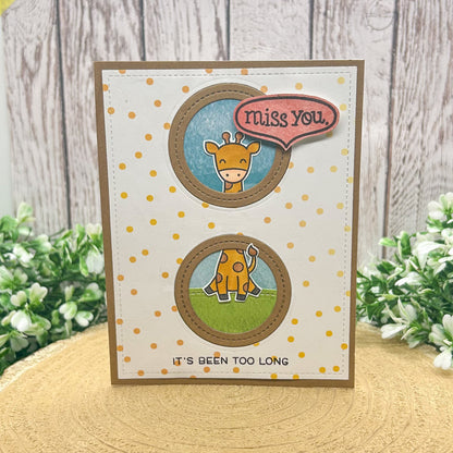 Miss You Funny Giraffe Pun Handmade Card