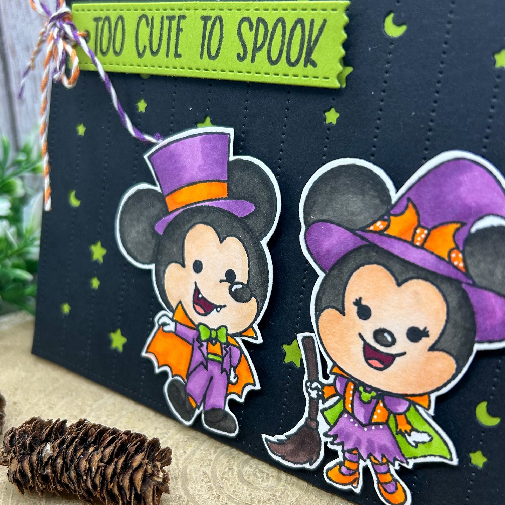 Mouse Couple Too Cute Handmade Halloween Character Card-1