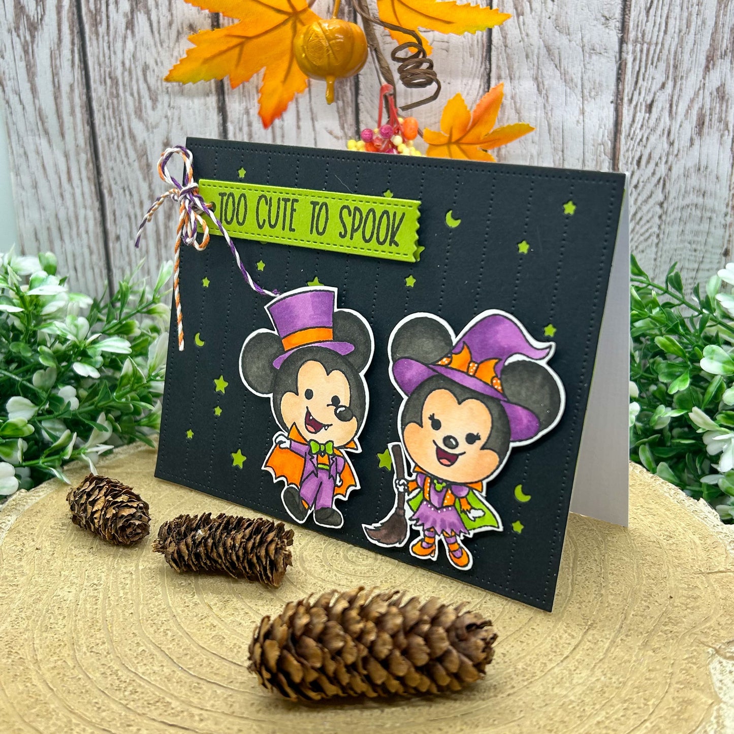 Mouse Couple Too Cute Handmade Halloween Character Card-2