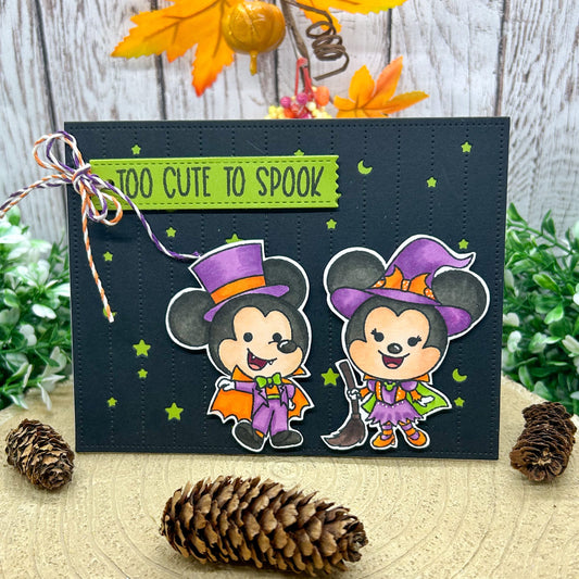 Mouse Couple Too Cute Handmade Halloween Character Card
