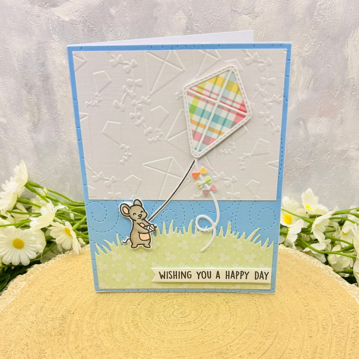Mouse Flying Kite Handmade Birthday Card-1