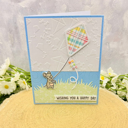 Mouse Flying Kite Handmade Birthday Card-1