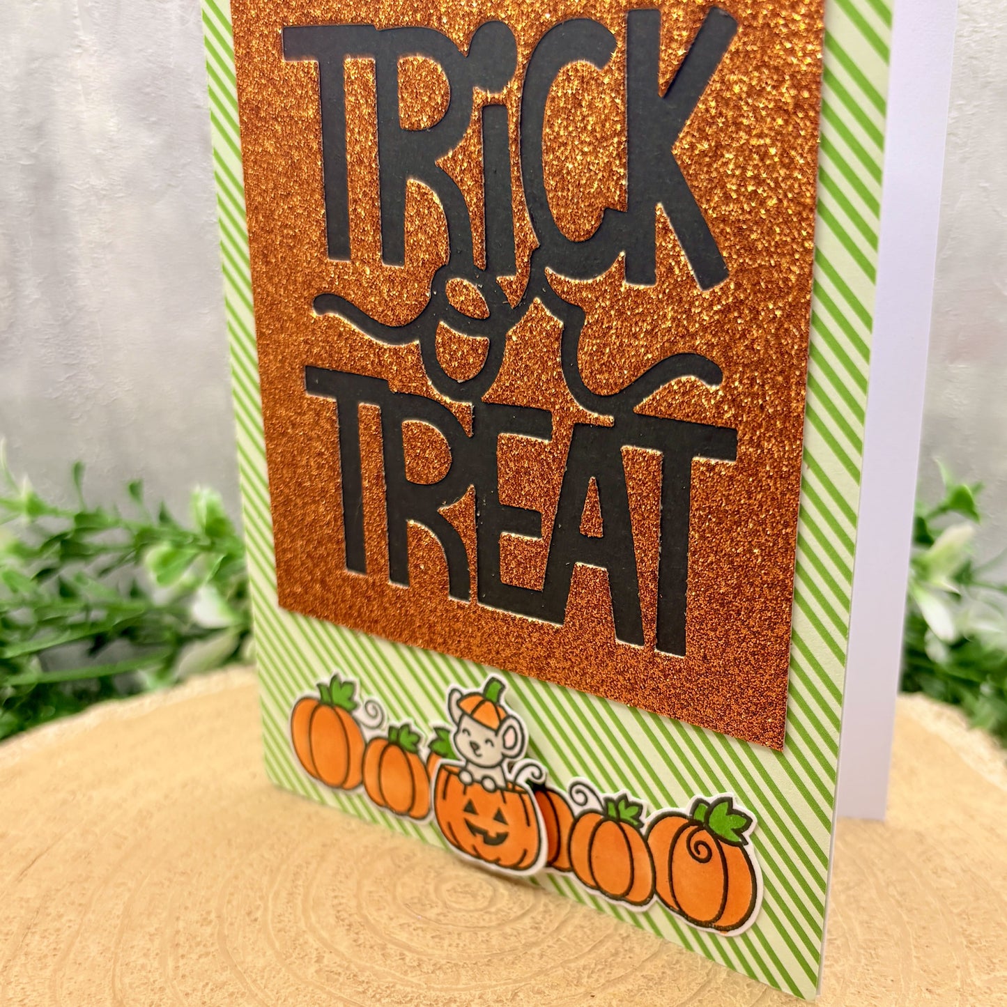 Mouse In Pumpkin Handmade Halloween Card-2