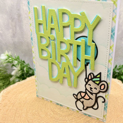 Mouse & Balloon Handmade Birthday Card-2