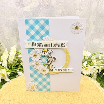 Mouse & Daisy If Friends Were Flower Handmade Card-1