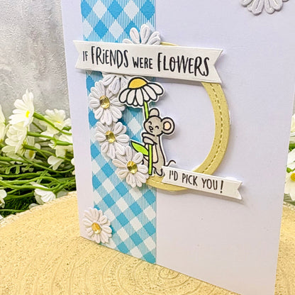 Mouse & Daisy If Friends Were Flower Handmade Card-2