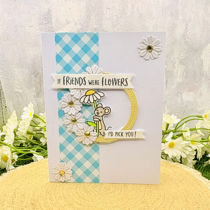 Mouse & Daisy If Friends Were Flower Handmade Card