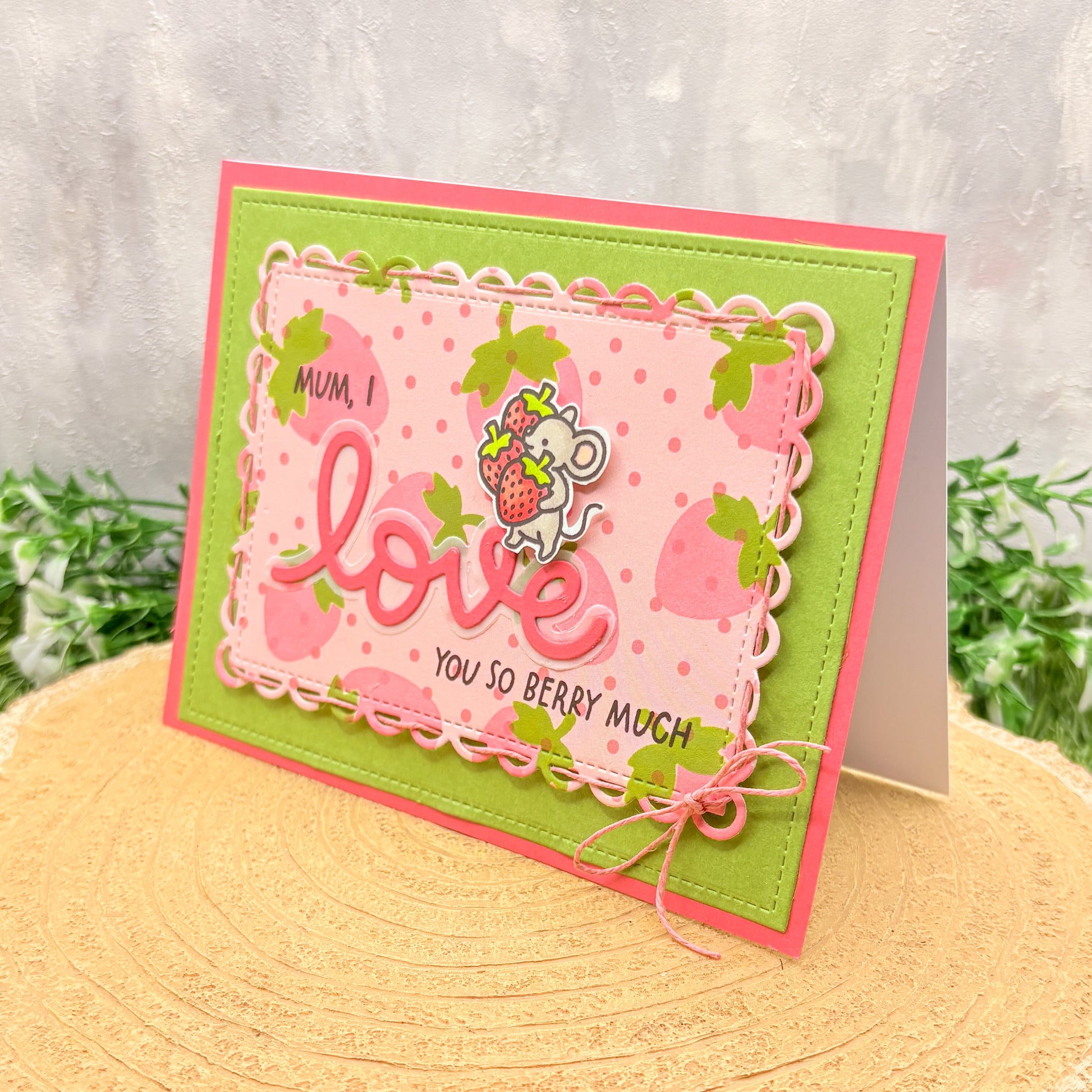 Mum Love You Berry Much Handmade Mother's Day Card-1