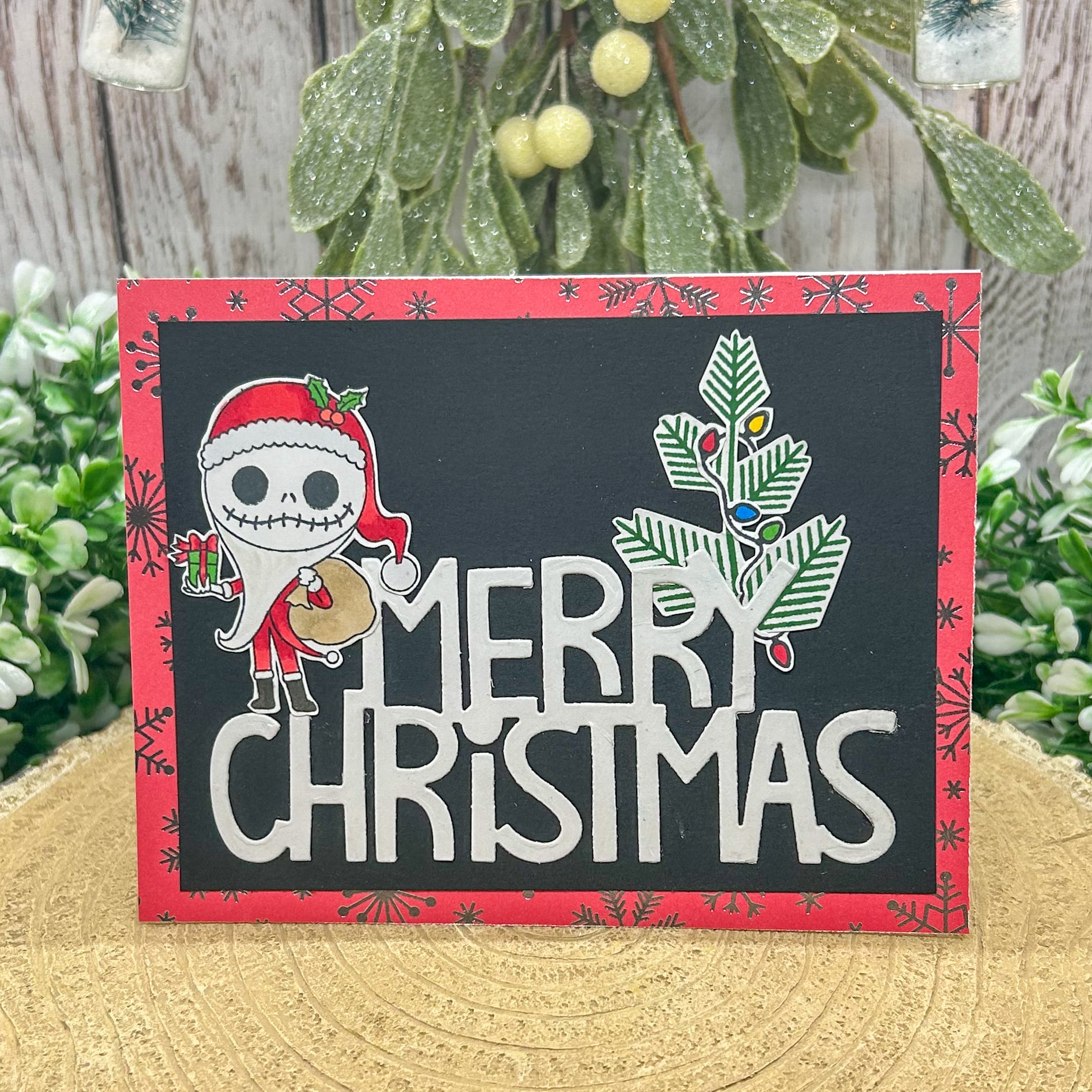 Nightmare Jack & Tree Character Themed Handmade Christmas Card