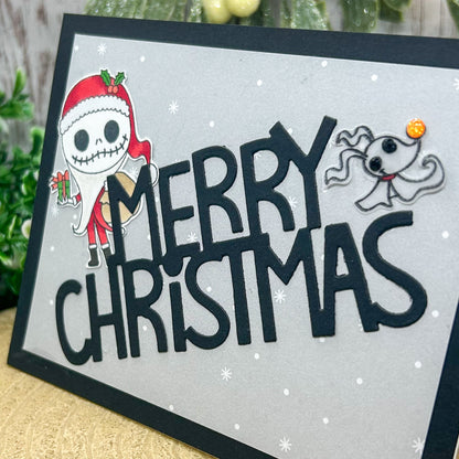 Nightmare Jack & Zero Character Themed Handmade Christmas Card-2