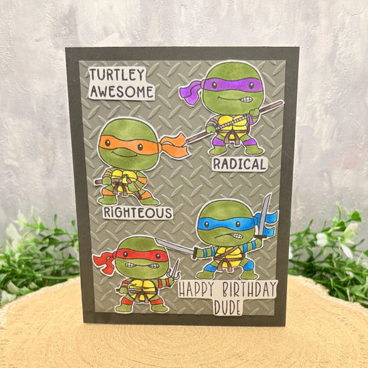 Ninja Turtle Trio Handmade Character Birthday Card