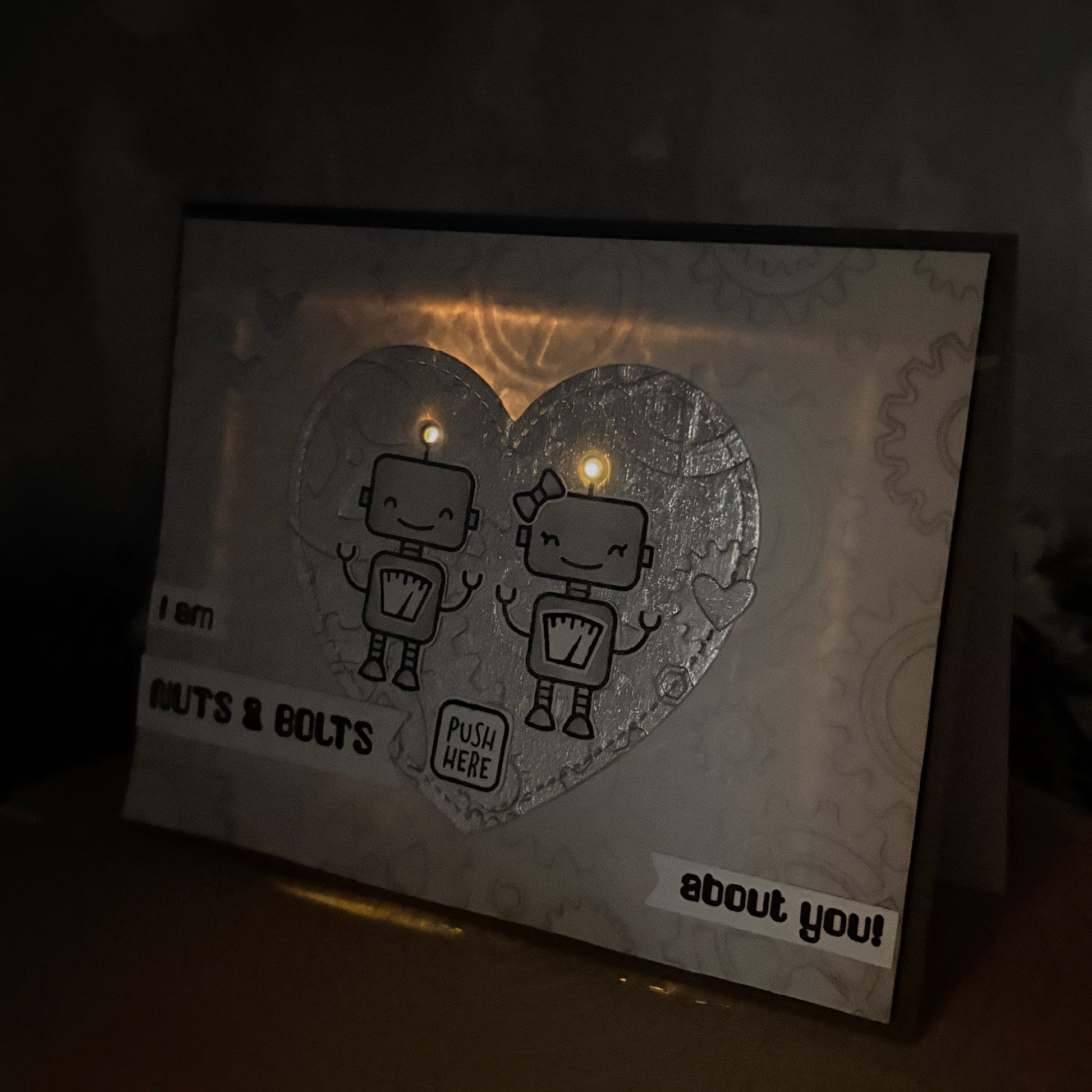 Nuts & Bolts About You Handmade Light Up Valentine's Day Card-1