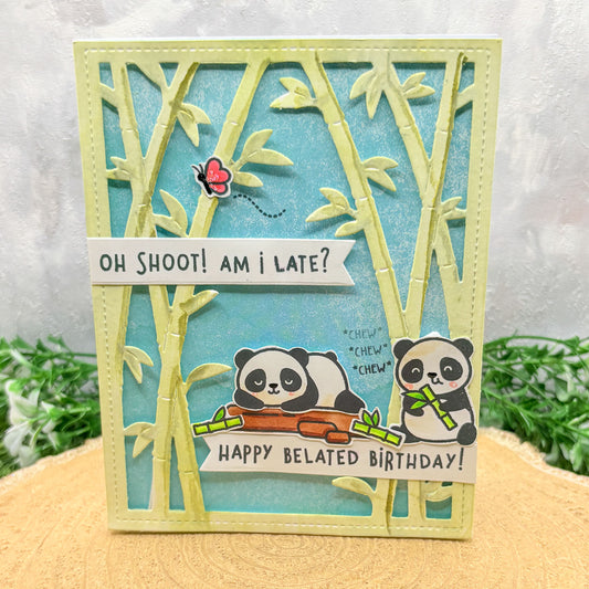 Oh Shoot! Panda Handmade Belated Birthday Card