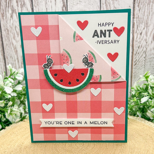 One In A Melon Handmade Anniversary Card