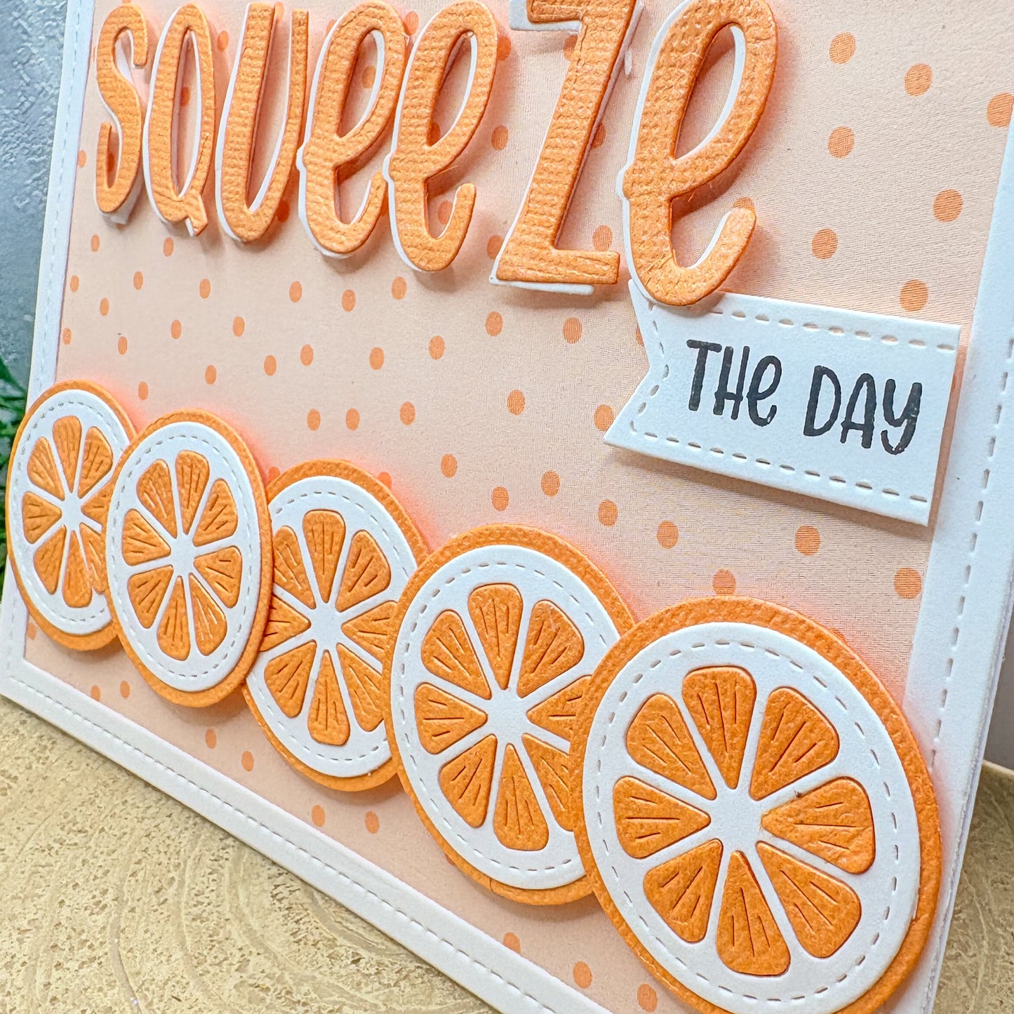 Oranges Squeeze The Day Handmade Card-2
