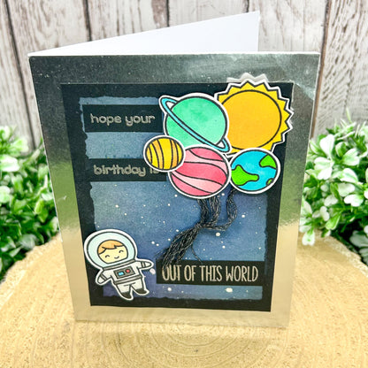 Out Of This World Astronaut Boy Handmade Birthday Card-1