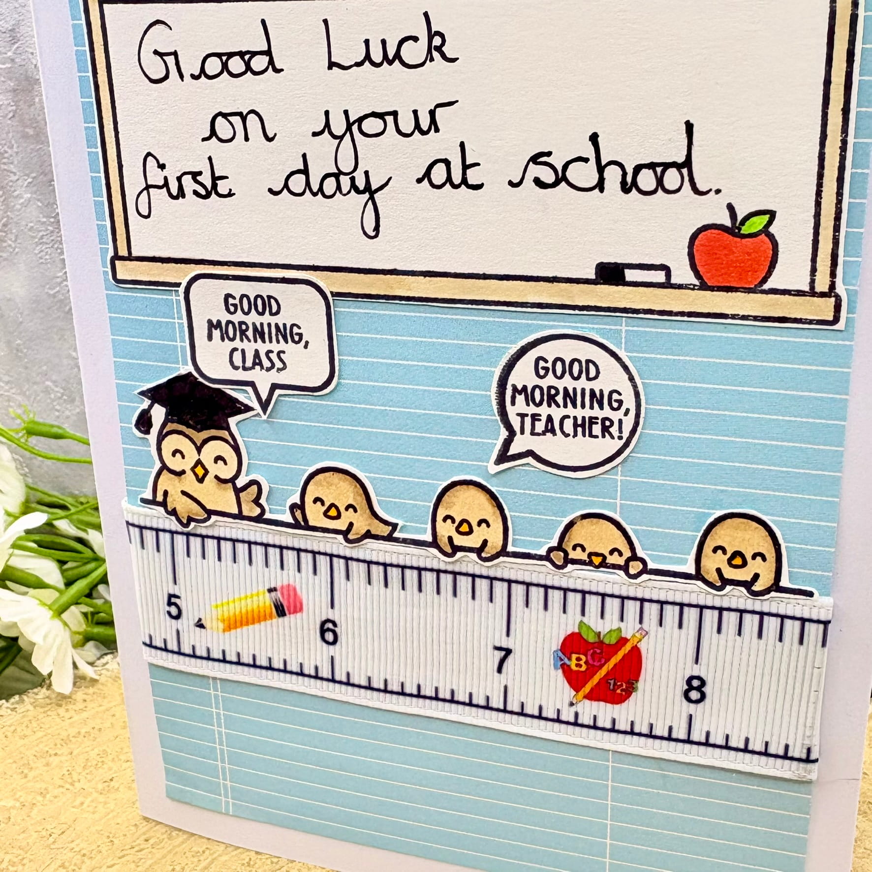 Owl Class Handmade First Day at School Card-2
