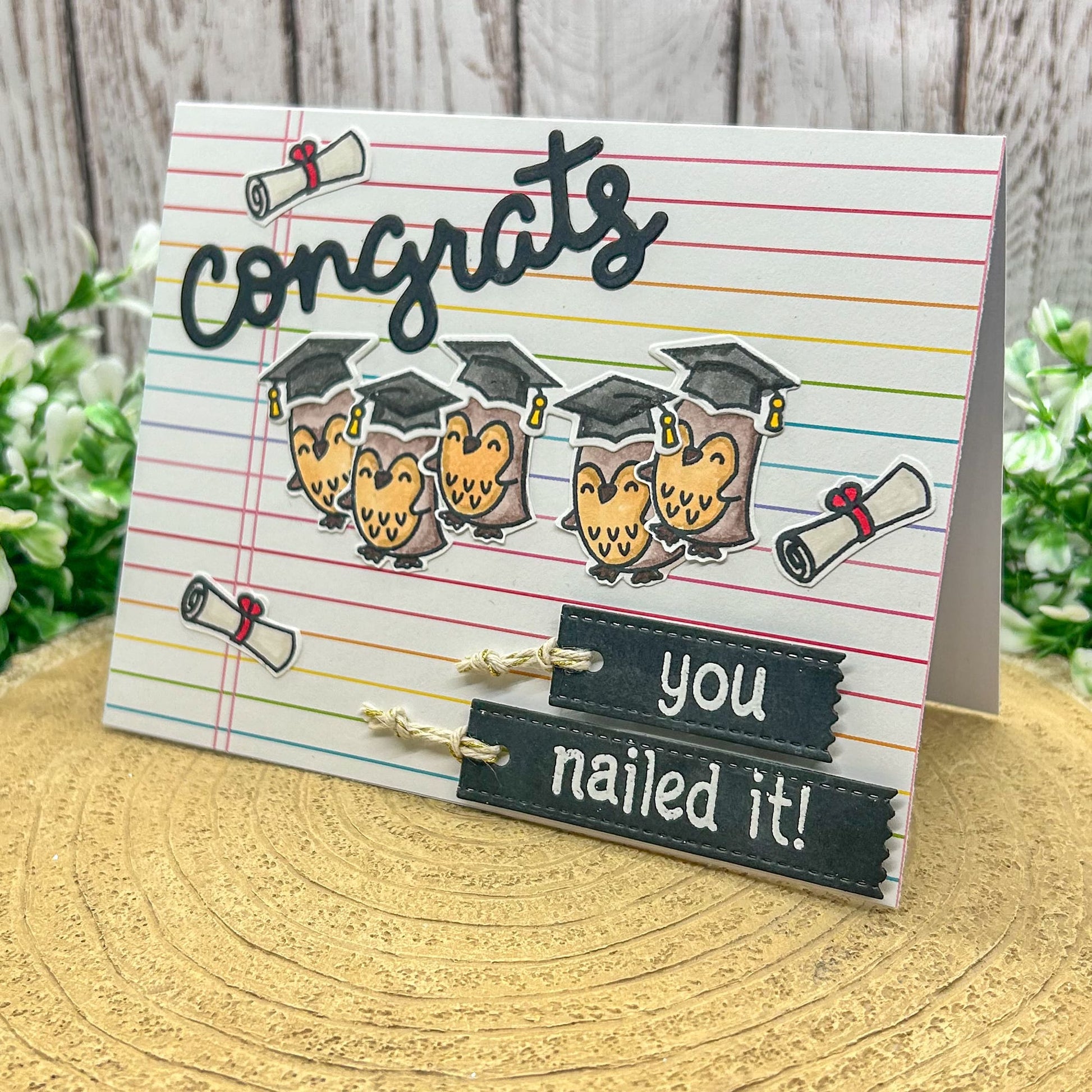 Owls Congrats You Nailed It! Handmade Graduation Card-1