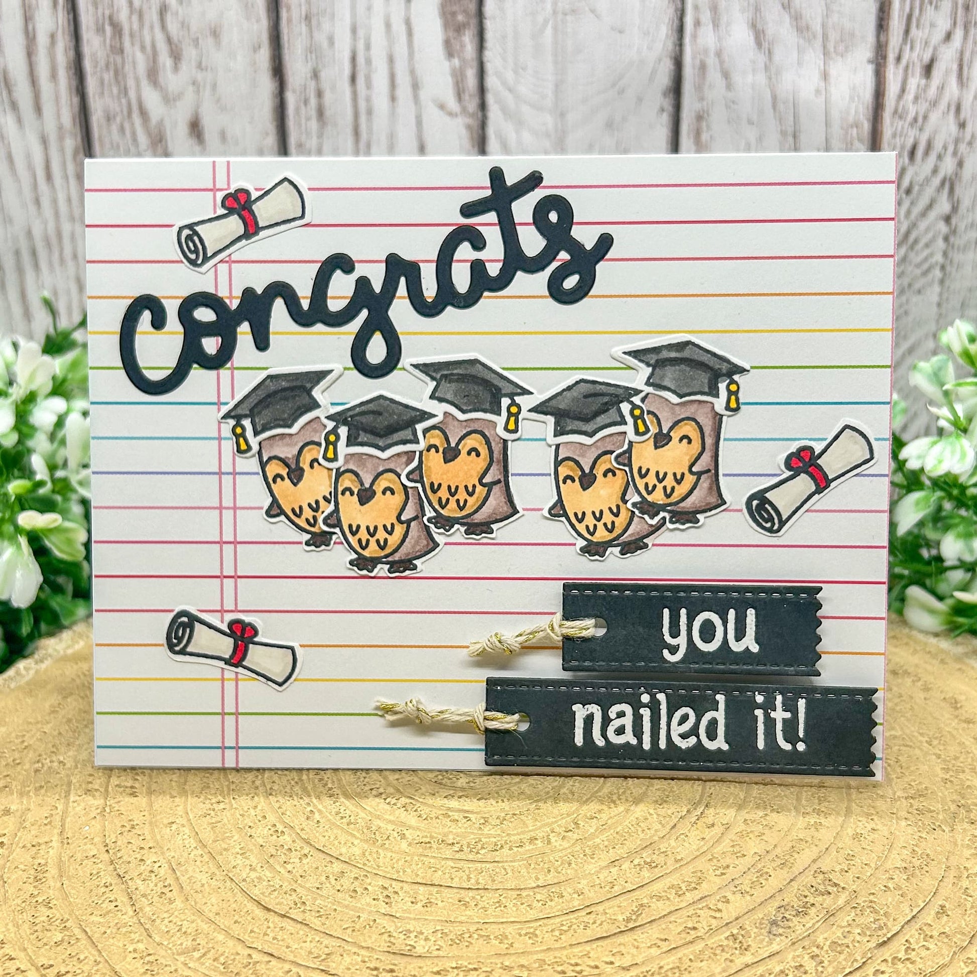 Owls Congrats You Nailed It! Handmade Graduation Card