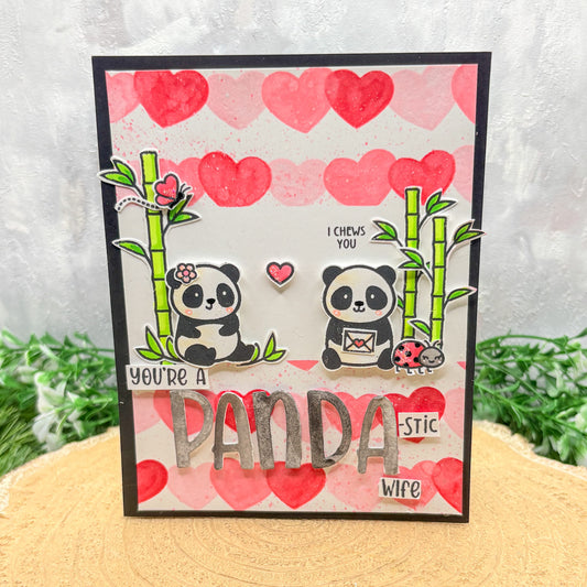 Panda-stic Wife Handmade Valentine's Day Card