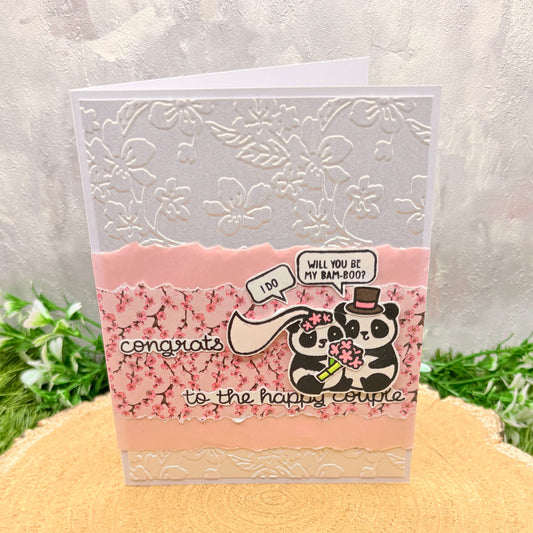 Panda Couple Handmade Wedding Day Card-1