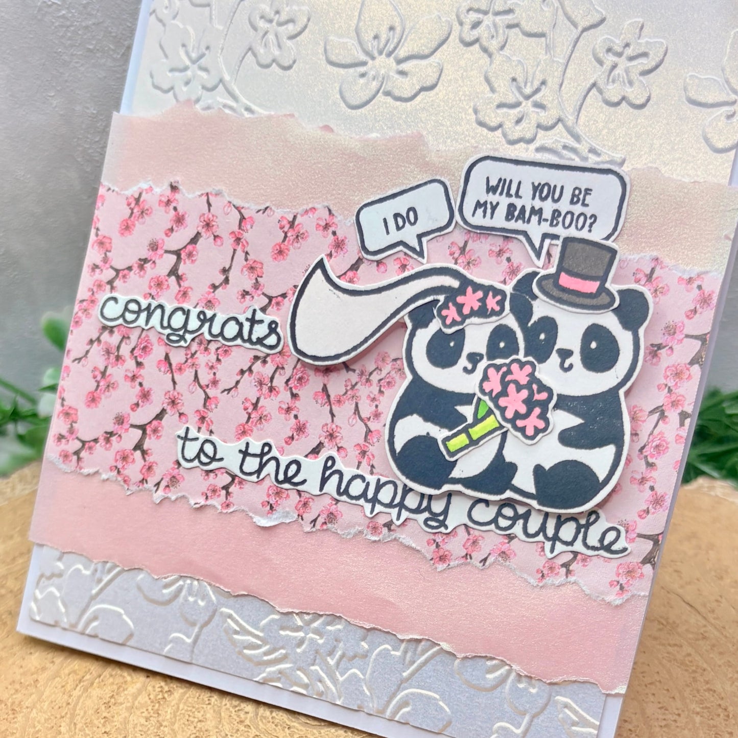 Panda Couple Handmade Wedding Day Card-2