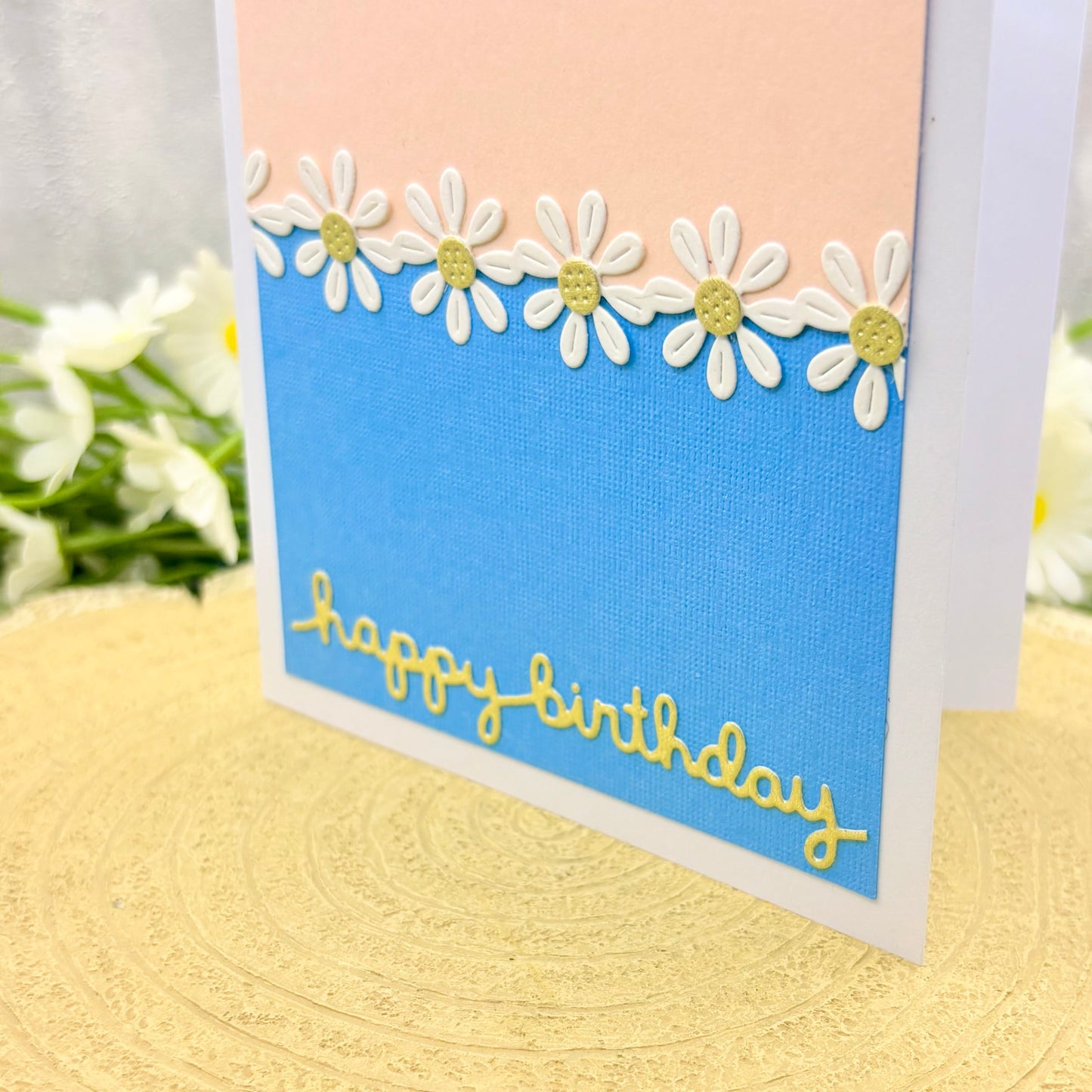 Pastel Daisies Handmade Birthday Card-2