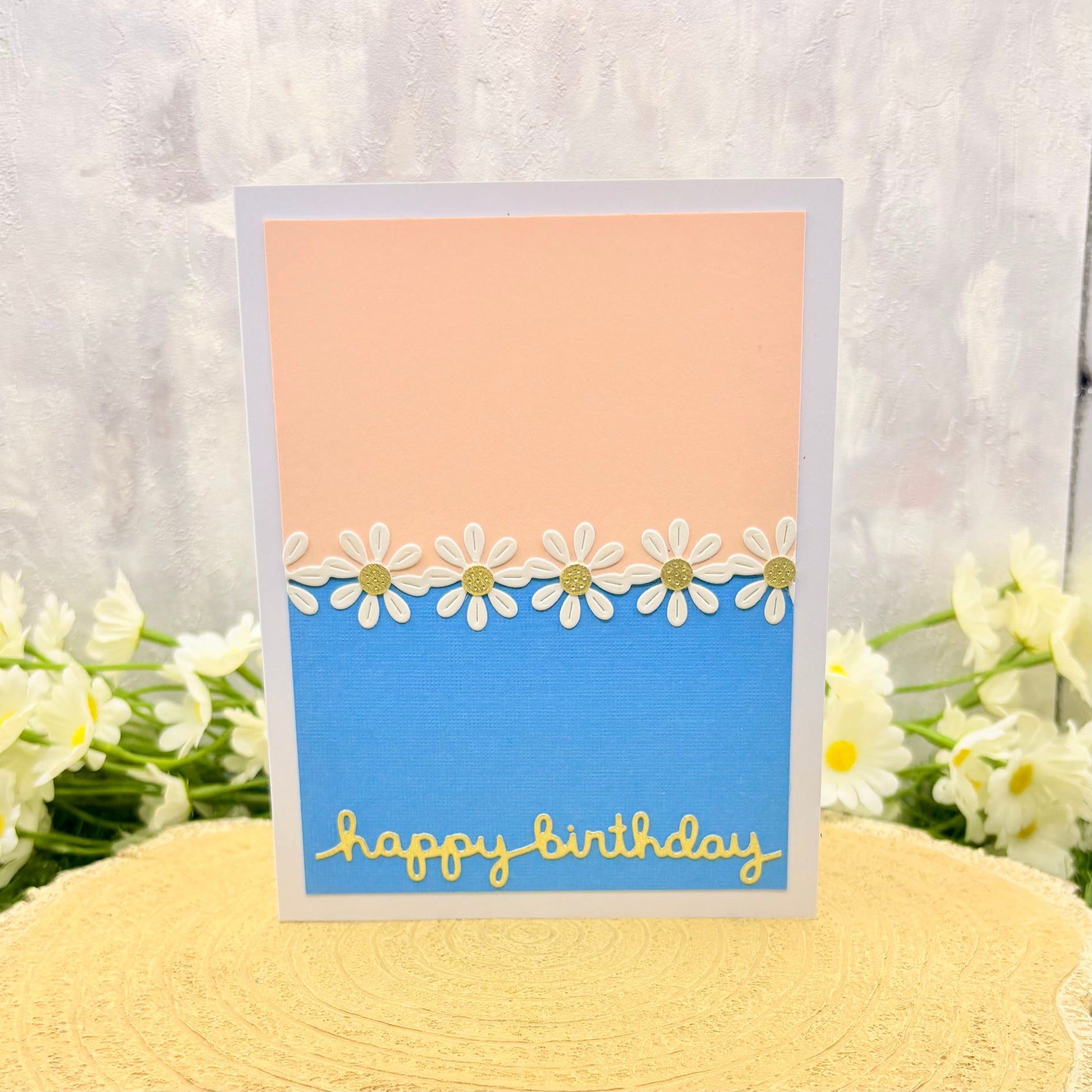 Pastel Daisies Handmade Birthday Card