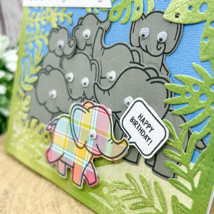 Patchwork Elephant Handmade Character Themed Birthday Card-2