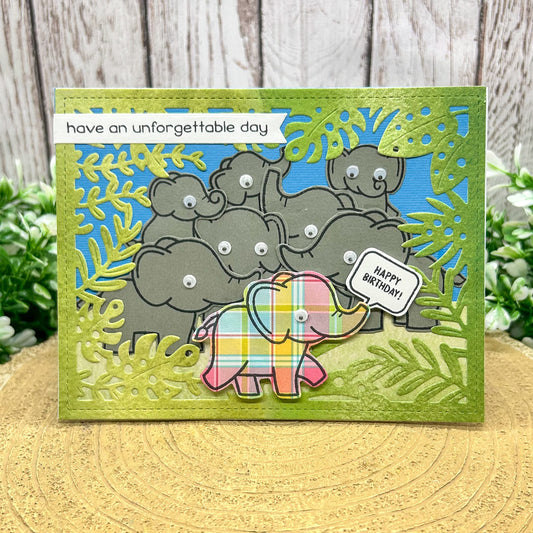 Patchwork Elephant Handmade Character Themed Birthday Card